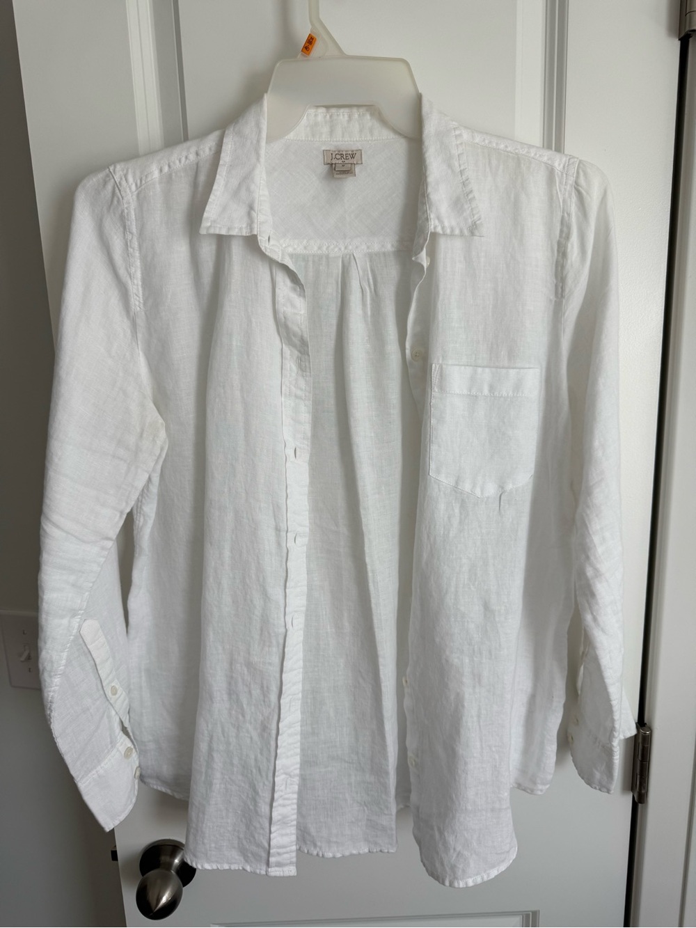 J. Crew Cream Linen Button-Down Shirt